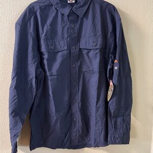 Ozark Trail Upstream Shirt Men's Navy Blue Button-Up Size M